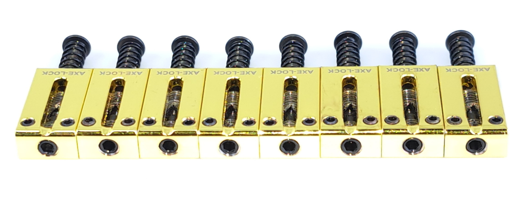 AXE-LOCK Locking Saddles - Original-8 Strings BLACK AXE-LOCK Locking Saddles - Original-8 Strings GOLD